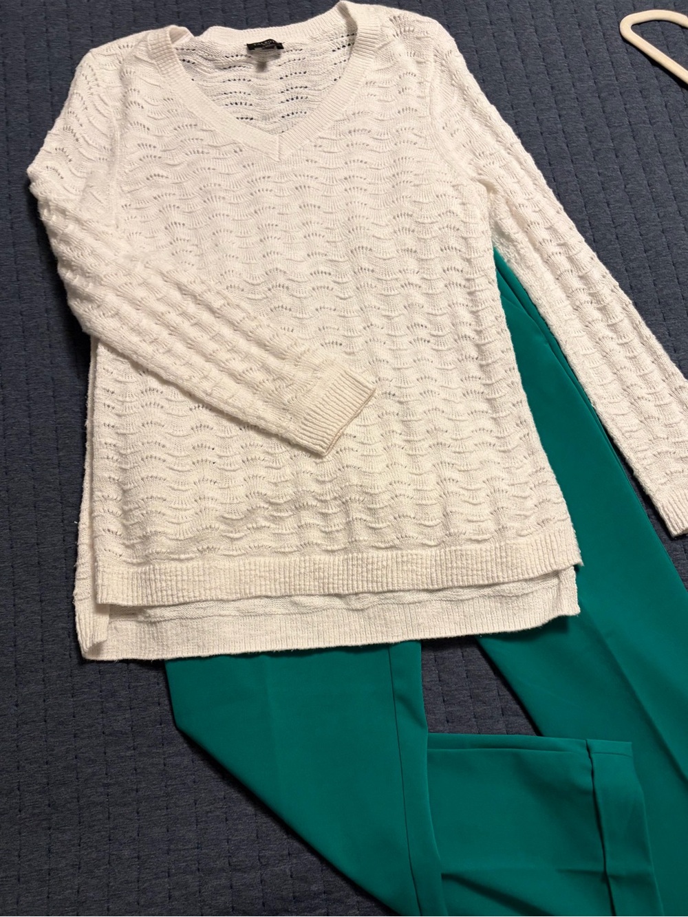Talbots Petite White Open-Knit Women's Sweater MP